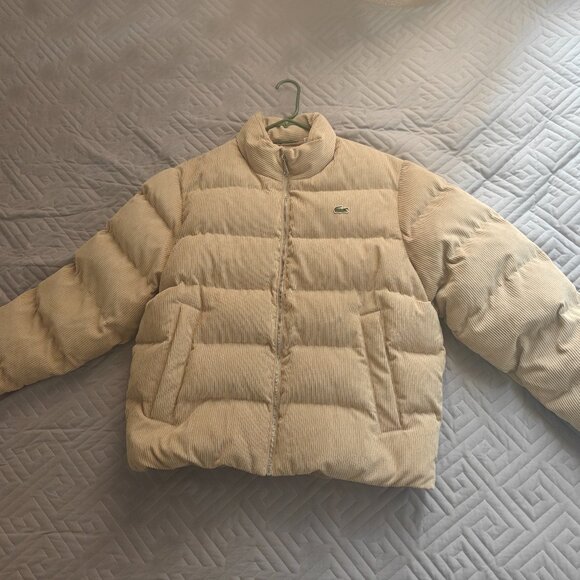Authentic Lacoste Men's Quilted Velour Puffer Jacket 52 M/L - Picture 1 of 5